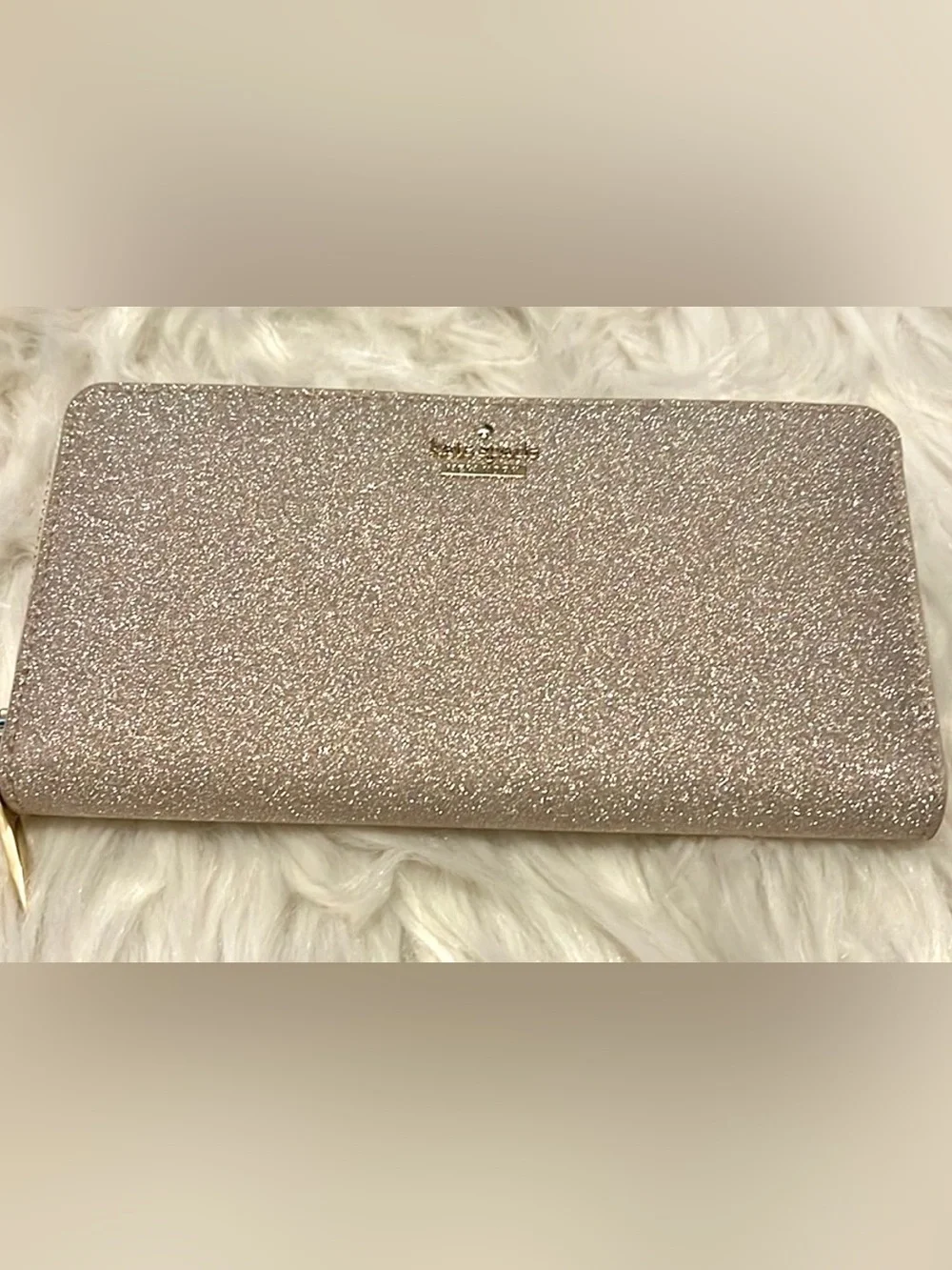 kate spade Rose Fold Glitter Burgess court Zip-Around Wallet - Storybook lining